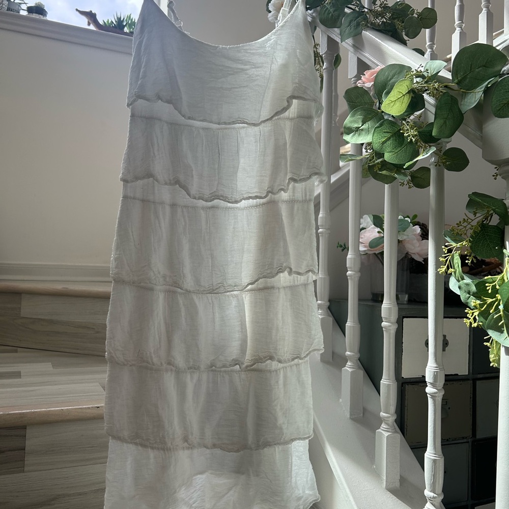 Elegant White Layered Dress